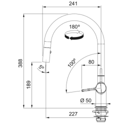 Bateria FRANKE ACTIVE J Pull Down 2 jets biały mat 115.0653.405