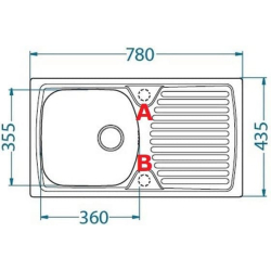 Zlewozmywak Alveus BASIC 170 LEN fi 114 78x43,5 1K zlew wpuszczany z syfonem 1136540