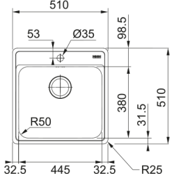 Zlewozmywak Franke Bell BCX 210-51 127.0738.576
