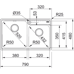 Zlewozmywak Franke Bell BCX 220-38-32 127.0738.579