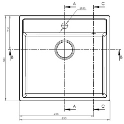 Zlewozmywak Pyramis CAMEA 50x53 1B czarny 070007601
