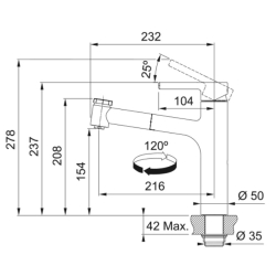 Bateria FRANKE Centro Pull-Out Spray chrom 115.0600.131