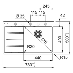 Zlewozmywak Franke Centro CNG 611-78 TL prawa komora łupkowy szary 114.0713.950