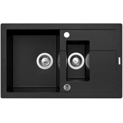 Zlewozmywak Pyramis COBE 78x48 1 1/2B 1D czarny 070042301C