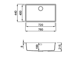 Zlewozmywak Elleci Integra 130 K86 Black Keratek LGY 31068