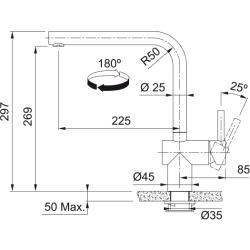 Bateria Franke FC 5489.502 ATLAS NEO SENSOR czarna 115.0625.525