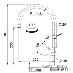 Bateria Franke Eos Neo Stała wylewka antracyt stal szlachetna 115.0628.253