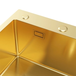 Zlewozmywak Melanstar HD7849R prawy ociekacz stal nierdzewna PVD złoty