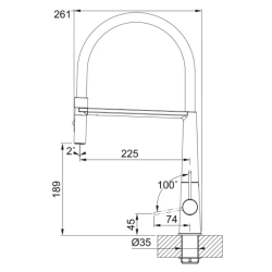 Bateria FRANKE Icon Wyciągana wylewka z prysznicem czarny mat 115.0690.598