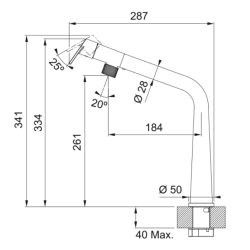 Bateria FRANKE Icon Stała wylewka czarny mat 115.0625.187