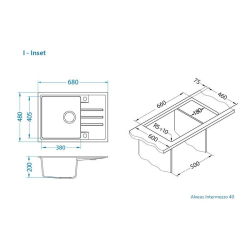 Zlewozmywak Alveus Intermezzo 40 twilightl 05 (68x48) z syfonem manualnym 1304005