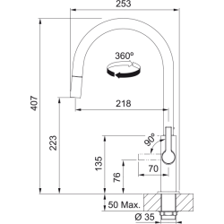 Bateria Franke Maris Slim J pull-out chrom 115.0728.388