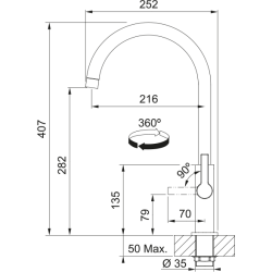Bateria Franke FS 2838.901 MARIS SLIM czarny mat 115.0728.386
