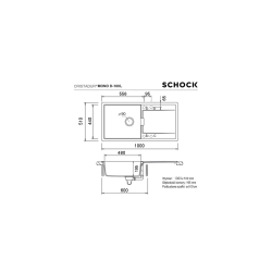 Zlewozmywak Schock MONO D-100 L Cristadur Magma