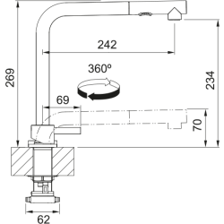 Bateria podokienna Franke Mythos window outdoor spray stal szlachetna 115.0731.378