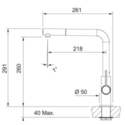 Bateria Franke NEPTUNE EVO z wyciąganą wylewką chrom 115.0373.943