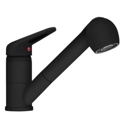 Bateria FRANKE NOVARA PLUS z wyciąganą wylewką czarny mat 115.0659.840