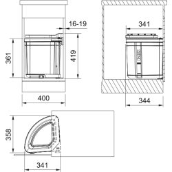 Sortownik odpadów Franke Pivot 121.0307.563
