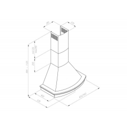Okap kuchenny VDB Royal V Krem 90