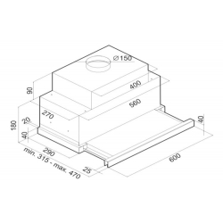 Okap kuchenny VDB Vector Pro White 60