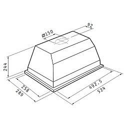 Okap kuchenny podszafkowy Pyramis PYRABLOK inox 065017701