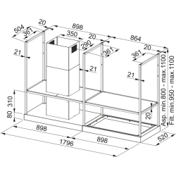Okap wyspowy Franke Mythos T-Shelf FMY BK MATT F180 325.0678.073
