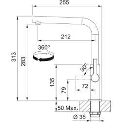 Bateria Franke FS 2841.031 MARIS SLIM czarny mat 115.0728.391
