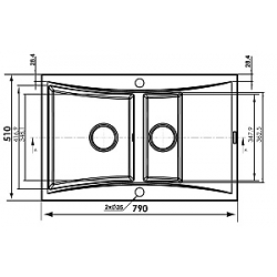 Zlewozmywak Pyramis SOFTLINE 79x51 1 1/2B 1D beż piaskowy 070002001