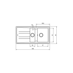 Zlewozmywak Teka STONE 60 B-TG 1½B 1D Carbon 115360008