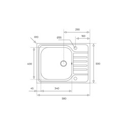 Zlewozmywak Teka CLASSIC 1B 1/2D 580 X MC 40109616