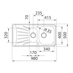 Zlewozmywak Teka STARBRIGHT 60 E-XN 1 1/2B 1D X 115150003