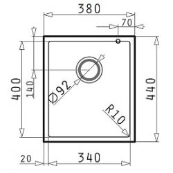 Zlewozmywak Pyramis TETRAGON 34x40 1B UM karbon 070065411