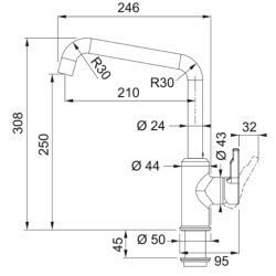 Bateria Franke Urban chrom 115.0595.062