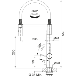 Bateria Franke Vital semi-pro czarna stal szlachetna 120.0621.313