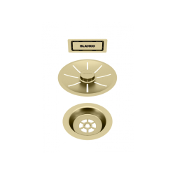 BLANCO Zestaw elementów stalowych w kolorze satin gold, do armatury przelewowo-odpływowej InFino, do jednej komory 203 476