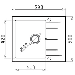 Zlewozmywak Pyramis ALAZIA 59x50 1B 1D mokka 079809312
