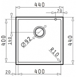 Zlewozmywak Pyramis TETRAGON 40x40 1B UM iron grey 070066411