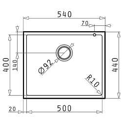 Zlewozmywak Pyramis TETRAGON 50x40 1B UM beż 070066711