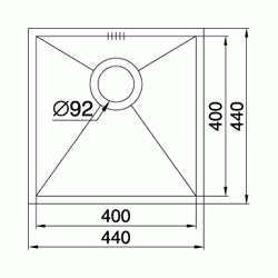 Zlewozmywak Pyramis TETRAGON 40x40 100090201