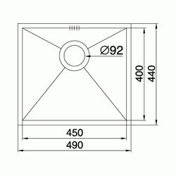 Zlewozmywak Pyramis TETRAGON 45x40 100090301