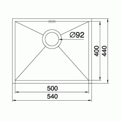 Zlewozmywak Pyramis TETRAGON 50X40 100090401