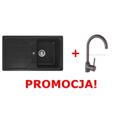 Zlewozmywak Schock FORMHAUS D-100 onyx + bateria Rubineta ULTRA-33 (BK)
