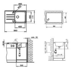 Zlewozmywak Teka LUX 1B 1D szkło czarne + stal 12129001