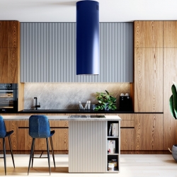 Okap kuchenny GLOBALO Cylindro Isola 39.6 Blue - Zakup u Producenta - Wysyłka 0 zł - Dostawa nawet w 24h