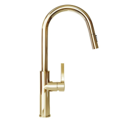 Bateria z wyciąganą wylewką GLOBALO Divio Light Gold - Zakup u Producenta - Wysyłka 0 zł - Dostawa nawet w 24h